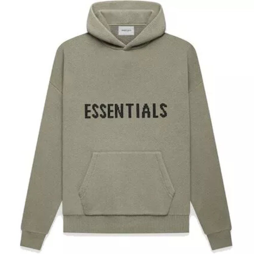 Fear of God Essentials Knit Hoodie in Taupe